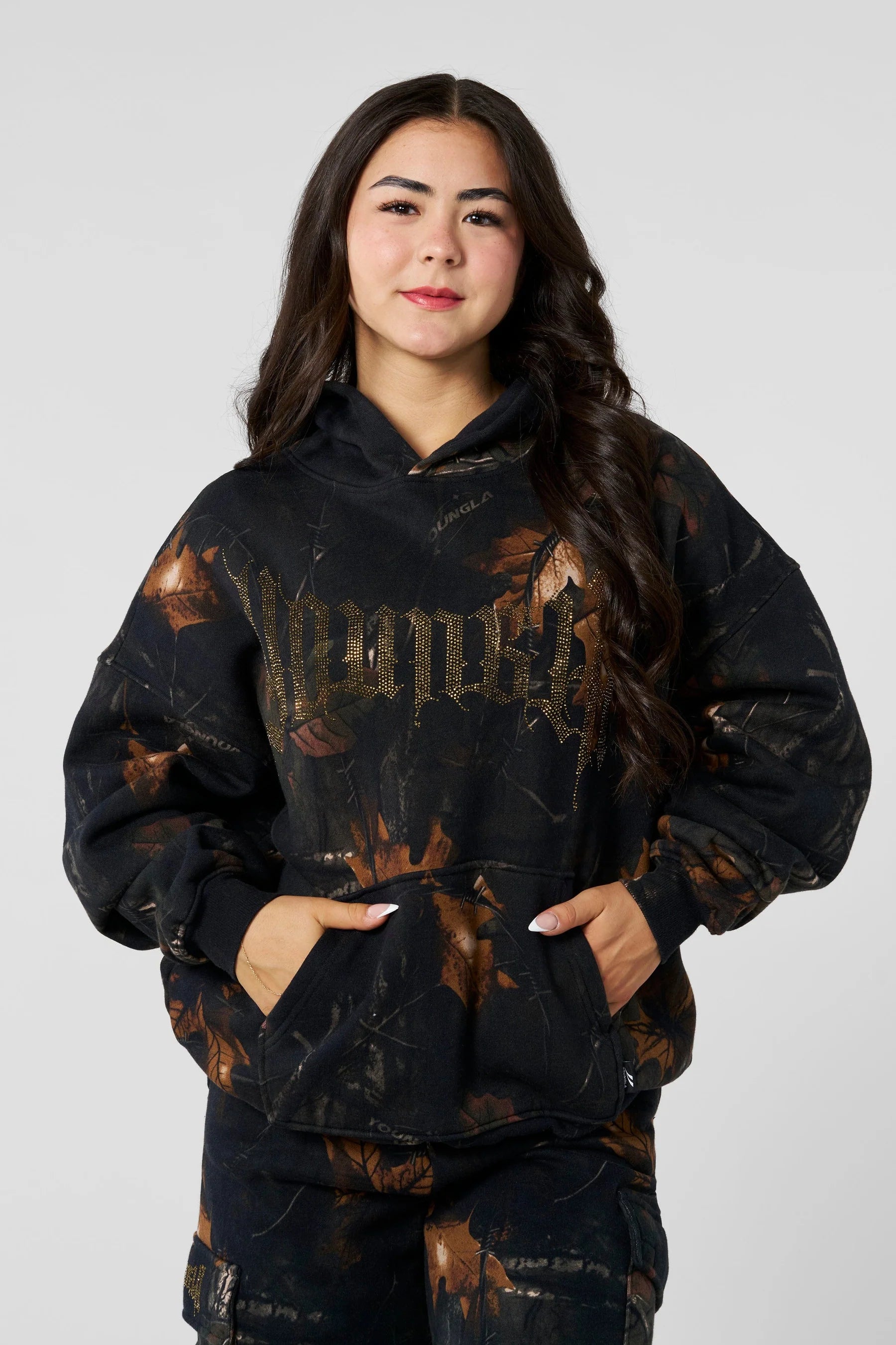 W5168 - Camo Bling Hoodie