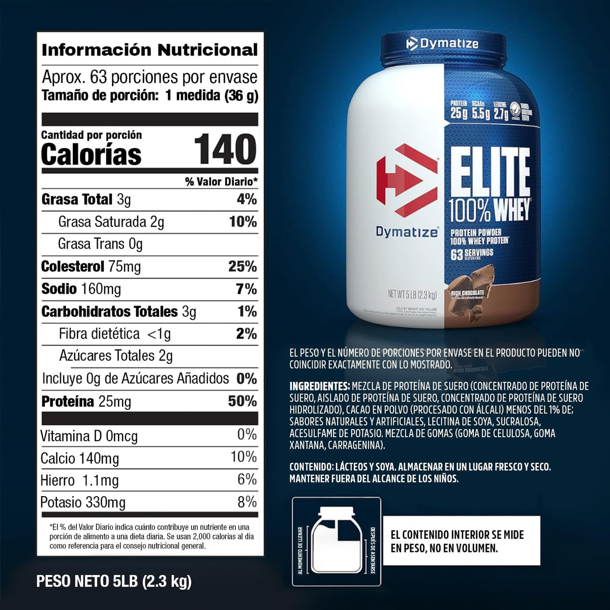 Proteina Dymatize Elite Whey 5 Lb Chocolate