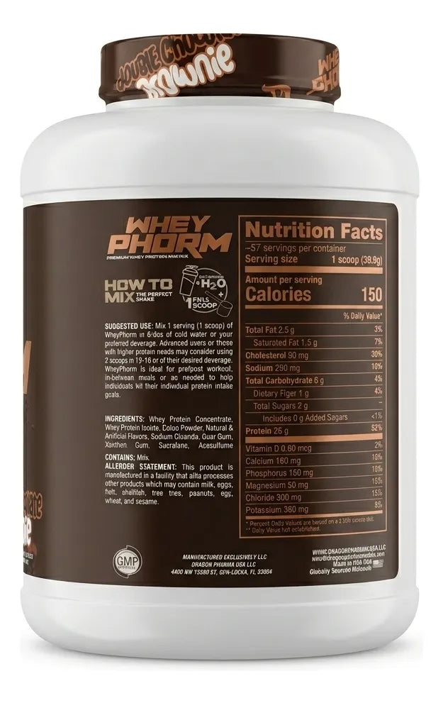 Dragon Pharma Whey Phorm 5 Lbs Sabor Doble Chocolate Brownie