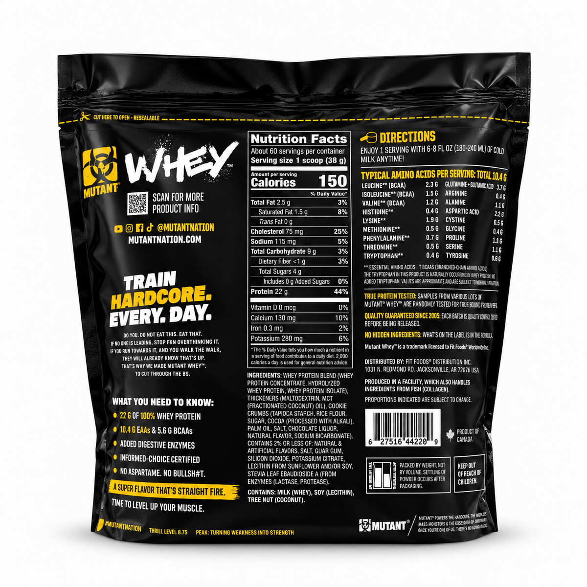 Proteína Mutant Whey 5 Lbs Sabor Cookies And Cream