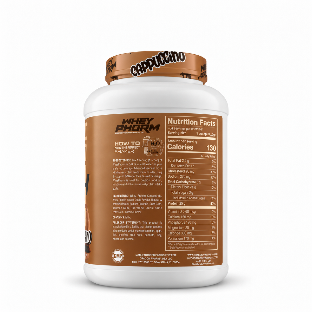 Dragon Pharma Whey Phorm 5 Lbs Sabor Cappuccino