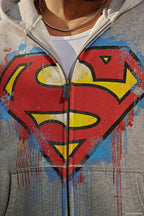 5011 - Superman Drip Zip-Ups